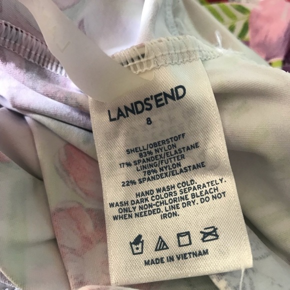 Lands End Floral Racerback Tankini Swim Top - Picture 9 of 9